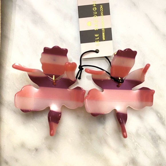 Beautiful pink Lily Drop Earrings LELE SADOUGHI - Picture 1 of 8